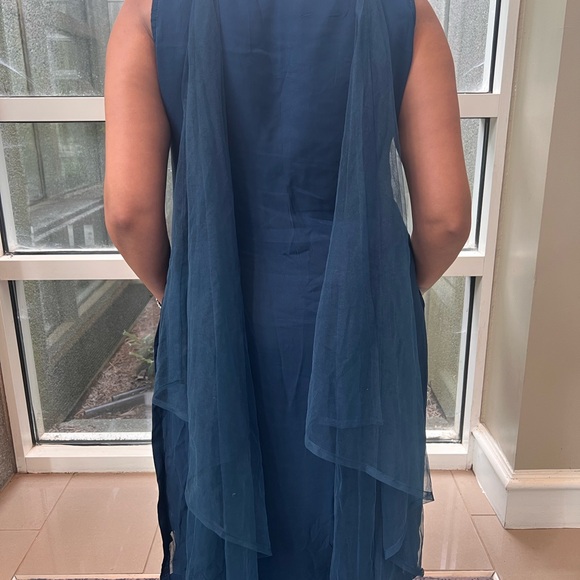 Elegant Navy Blue Embroidered Salwar - Picture 4 of 6